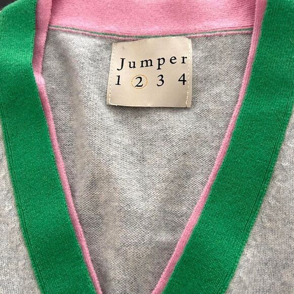 Jumper 1234 Cashmere Sleeveless V-Neck Cardigan Preppy Quiet Luxury – Sz 2 - Picture 5 of 6